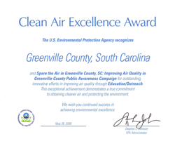 Clean Air Excellence Award 2